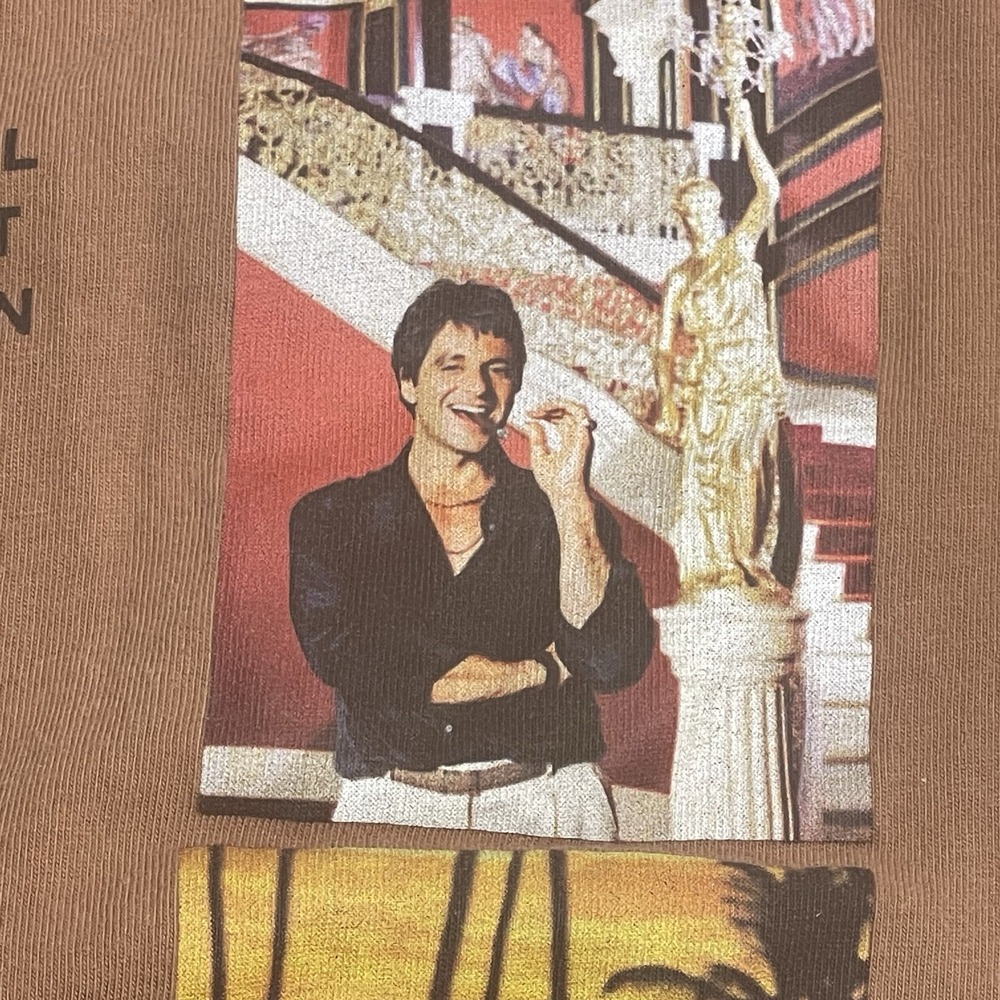 Scarface Shoe Palace Large T-Shirt Tee Brown Embroidered Pacino Montana Movie - Picture 9 of 14